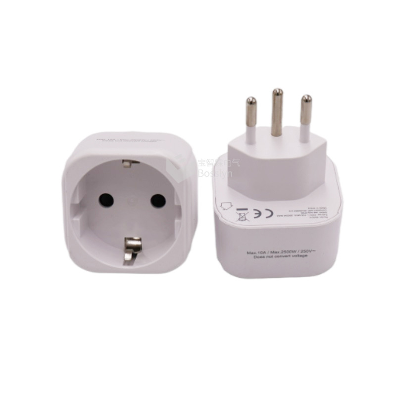 宝智霖德国转瑞士转换插头 欧规转瑞士转接头 瑞士转德式转换头