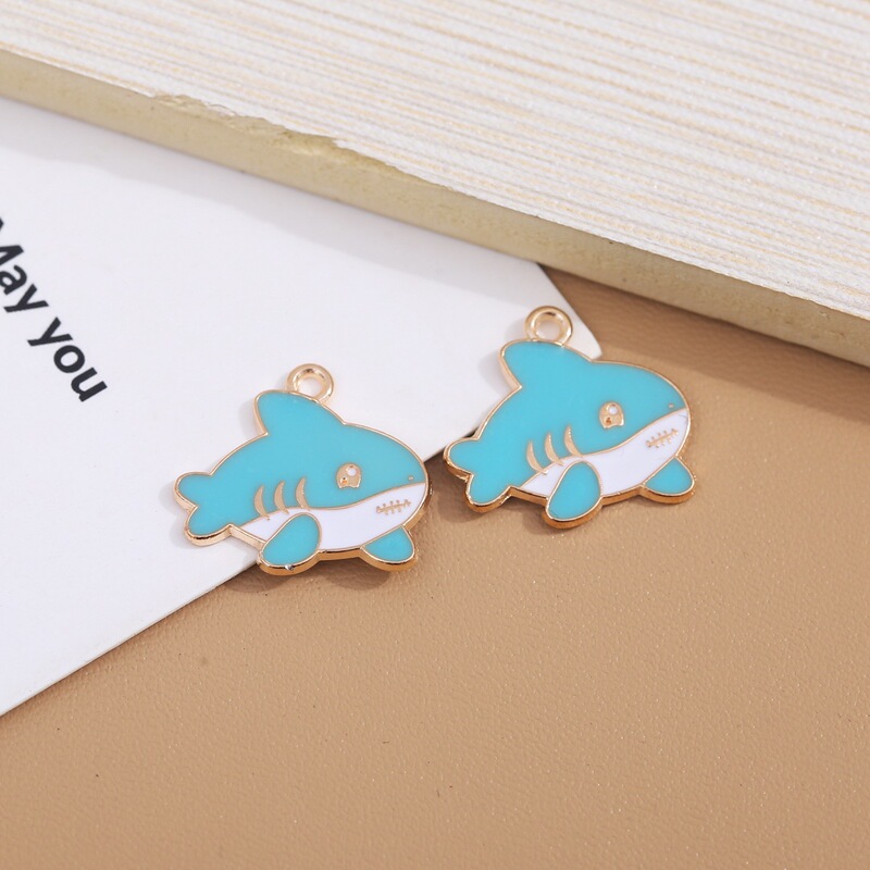 Animal shark zinc alloy jewelry oil drop small pendant diy accessories alloy jewelry accessories S7001