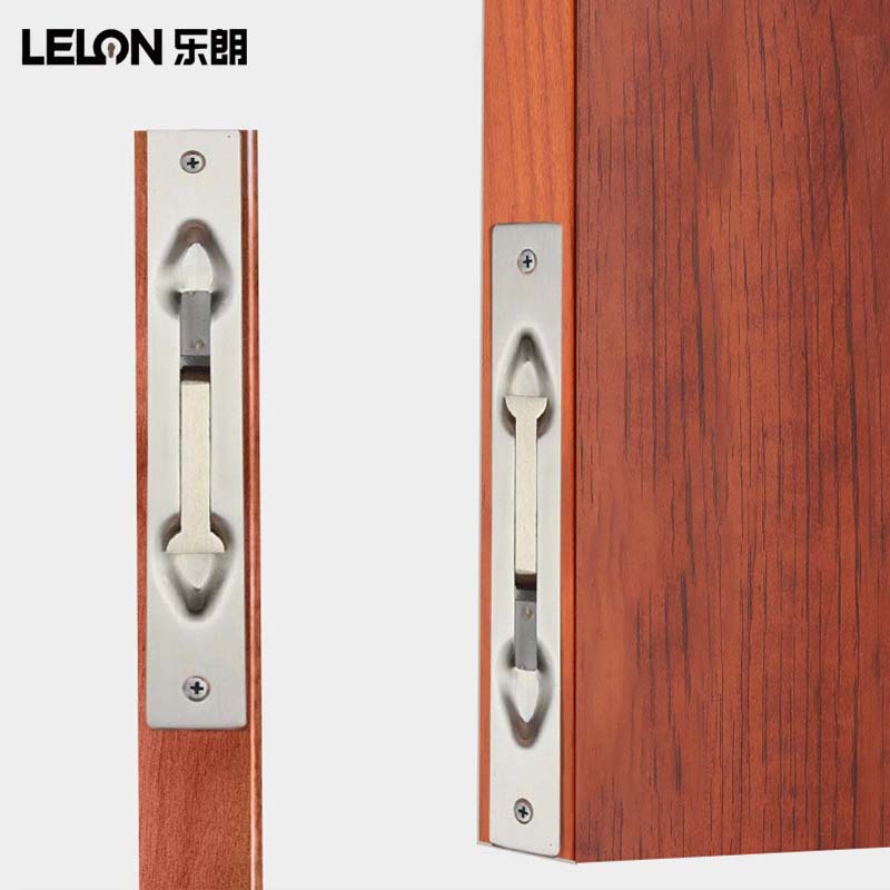 Cerradura oculta de cobre puro para puertas dobles, cerraduras superior e inferior, puerta de paso resistente al fuego, instalación oculta, cerrojo superior e inferior con varilla, cerrojo de varilla de conexión extendida.