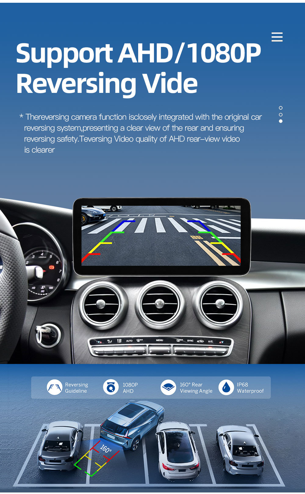 Suitable for Mercedes-Benz C-Class W205 S205 X253 Car Central Control Large-Screen Navigation All-In-One Player