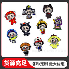 かわいい漫画ラブ布刺繍布ステッカーバッグ装飾 diy パッチステッカー縫製不要の自己粘着穴刺繍布ステッカー