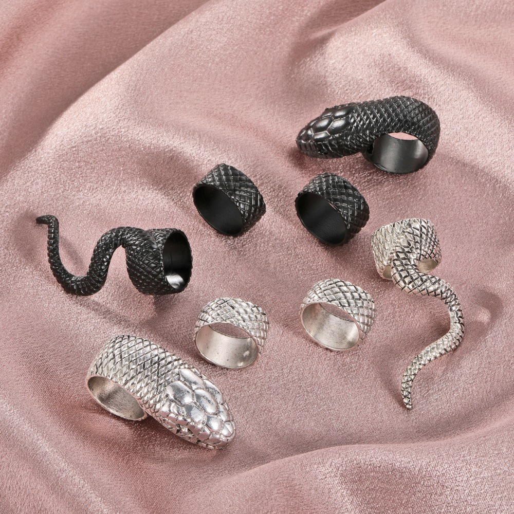 Fashion New Punk Snake-shaped Ring 4-piece Set Wholesale Nihaojewelry display picture 3