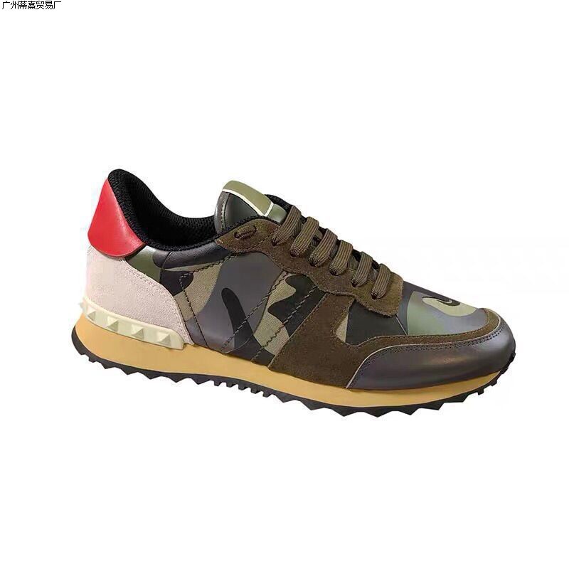 V Home Warren Camouflage Rivet Men's and Women's Shoes Low-Top White Shoes Canvas Vt Sports Lace-Up Casual Designer Trendy Shoes