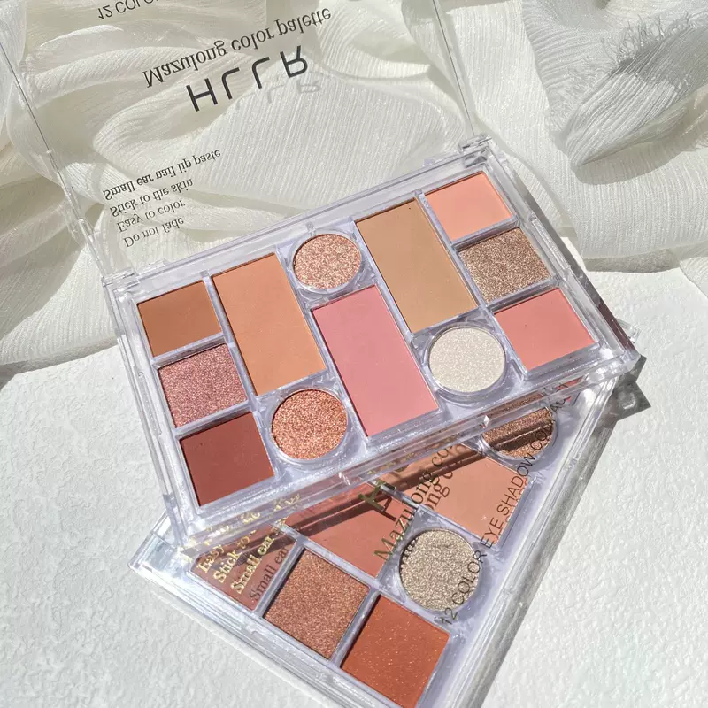 Палетка теней Helenli Woman Eyeshadow, матовые стразы для ногтей, 12 цветов, на каждый день