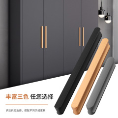 Modern simple I-shaped cabinet door handle round head anti-collision light luxury drawer wardrobe cabinet furniture door handle hardware