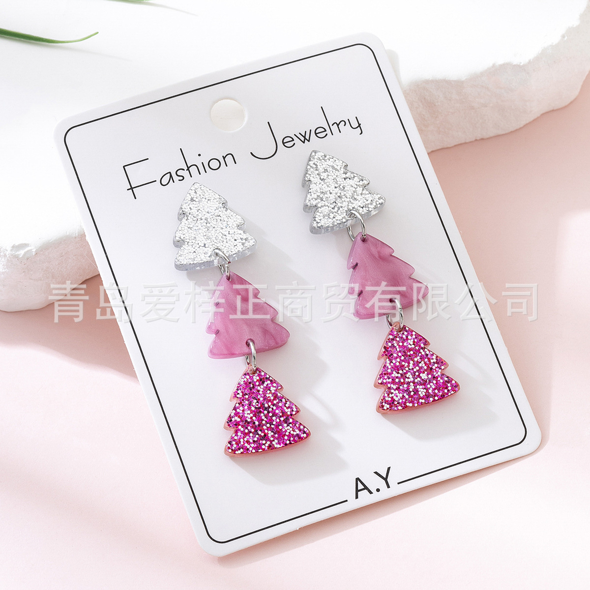 Cross-Border New Christmas Colorful Christmas Tree Design Women's Fashion Jewelry Earrings