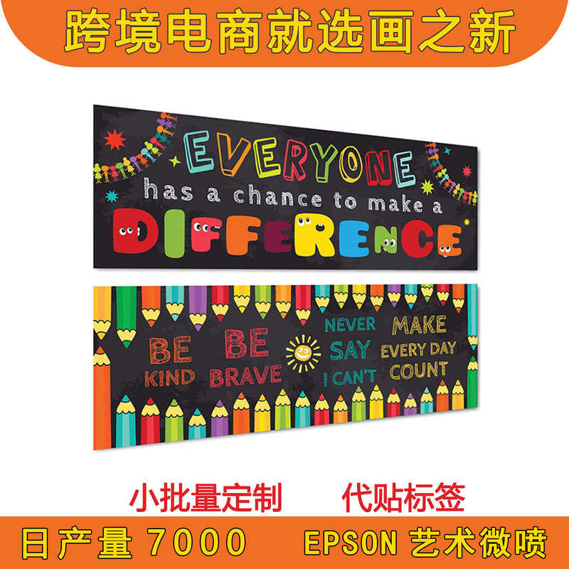 Amazon's Best-Selling Kidsren's Education Poster School Season English Inspirational Cartoon School Classroom Banner Decorative Painting