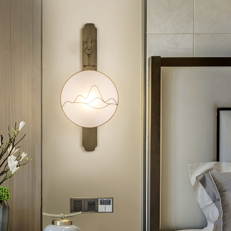 Chinese Style Wall Lamp Bedroom Bedside Lamp Designer Modern Minimalist Living Room Study Background Wall Zen Aisle Lamp