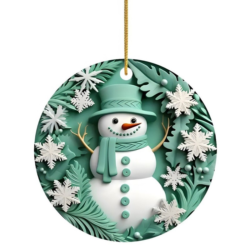 跨境新品新年礼物创意可爱雪人挂件亚克力平面挂件圣诞树装饰品|undefined
