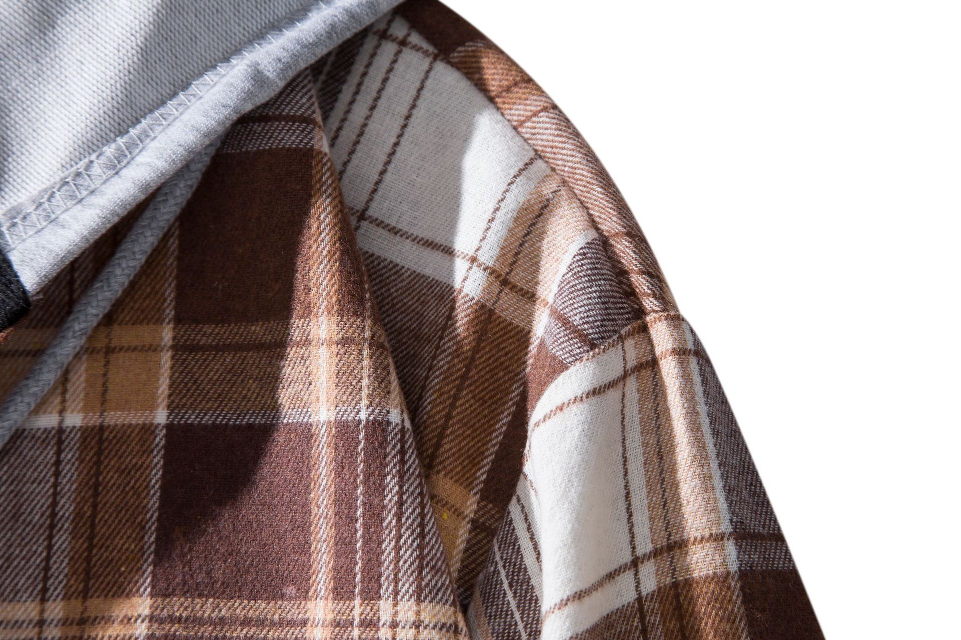 Herren Flanellhemd Mit Kapuze Kariertes Oversized Freizeithemd_voghion.com