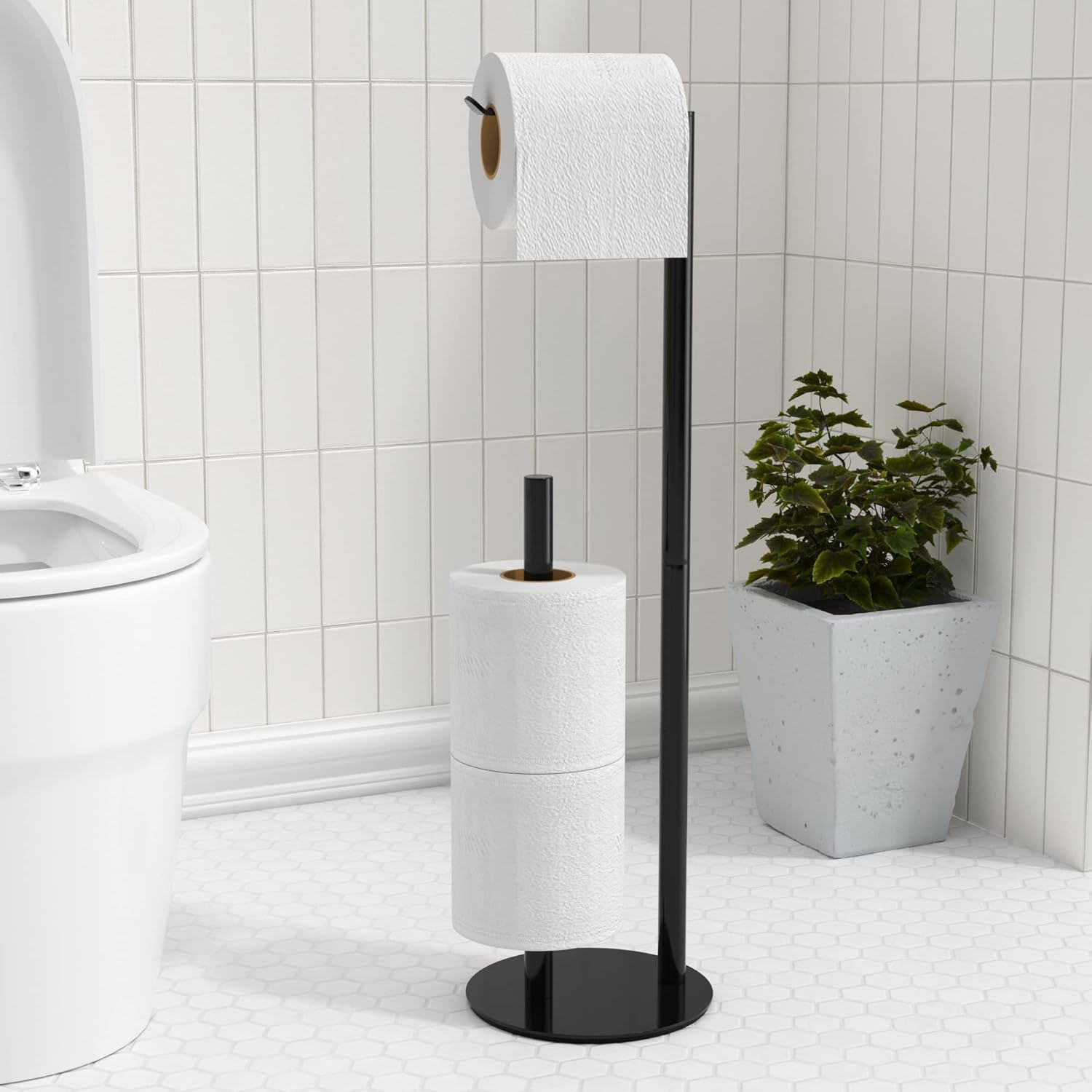 Nuevo marco de toallas vertical de Amazon para teléfonos móviles, tablero desmontable, marco de rollo de papel de piso con marco de toallas de papel de cesta