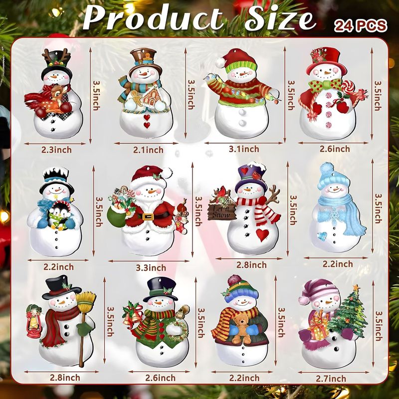 24個のクリスマスドワーフ木製オーナメントはクリスマスツリーに掛けてクリスマスデコレーションパーティー用品に使用されます。|undefined