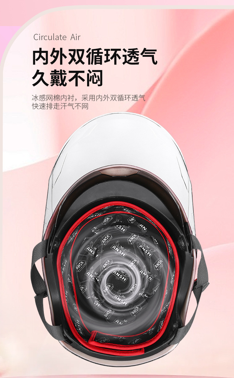 Class A new national standard electric motorcycle helmet men's and women's four seasons universal double mirror sunscreen lightweight summer helmet