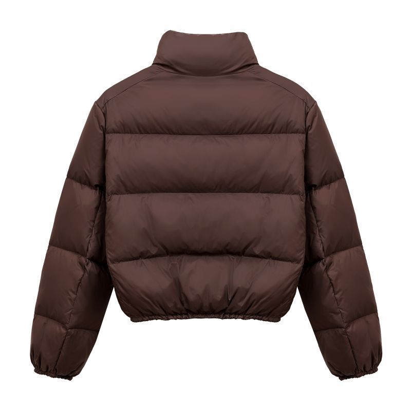 Dames winter donsjack - korte gewatteerde jas met witte dons_voghion.com