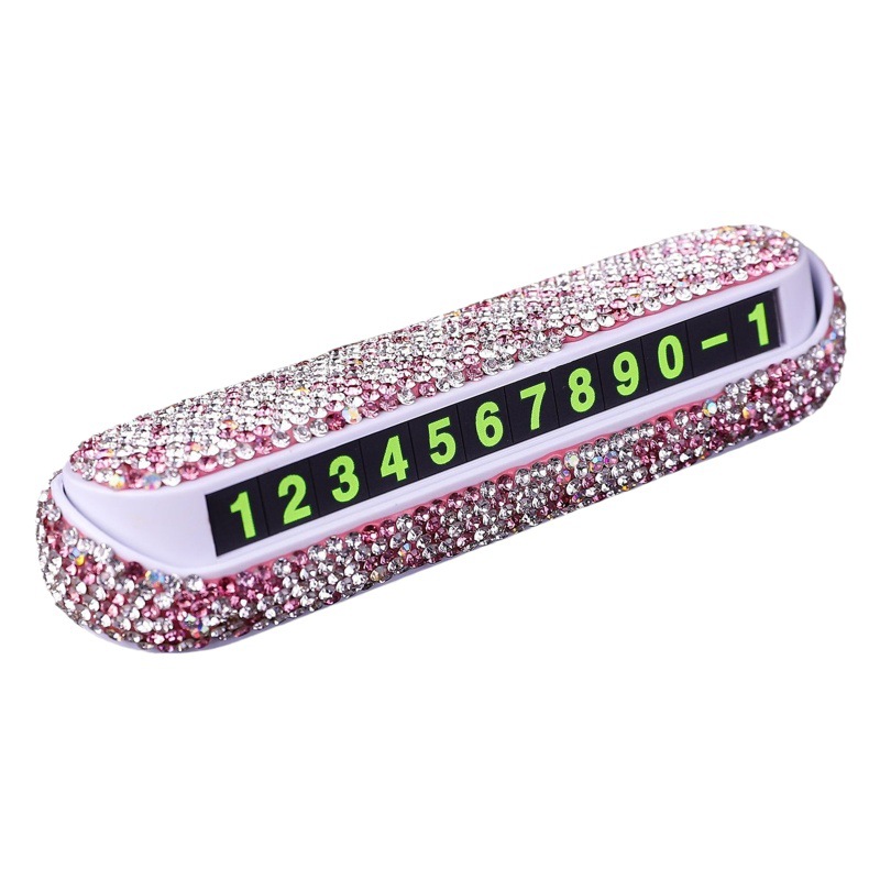 Car parking plate creative temporary phone mobile phone number plate ladies high-end car interior decoration supplies ornaments