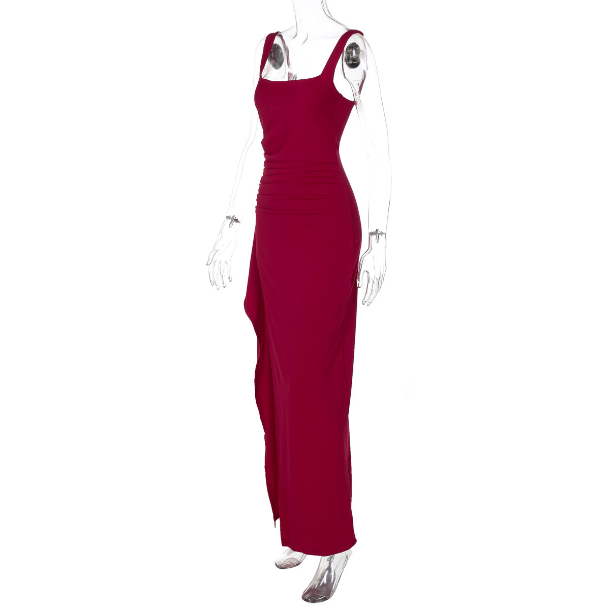 Women's Evening Dress Long Skirt Sexy Backless High Slit Summer Fashion Suspenders_ecoleips.com