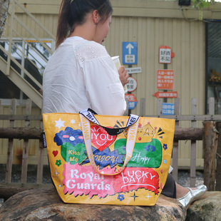 Cross-Border Portable Outdoor Student Environmentally Friendly Gift Shopping Large Capacity Waterproof Storage Bag