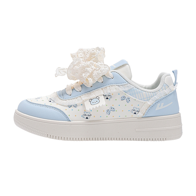 Retirada arco lindo zapatos de algodón invierno nuevo tipo de flores osos zapatos de suela gruesa universal pequeño viento fragante zapatos de skate para mujeres estudiantes