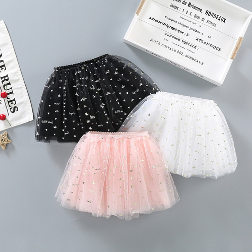 Half-body Sheer Dress 2024 Summer New Children's Puff Dress Girl Princess Dress Stylish Short Skirt