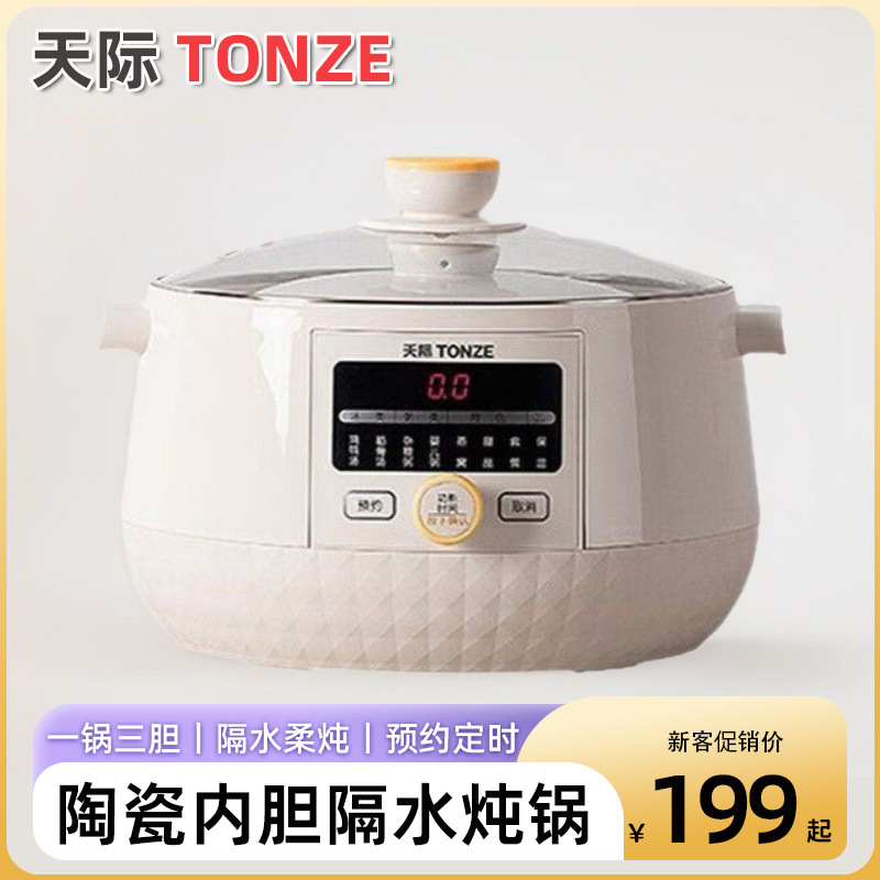 天际隔水炖锅2-4人家用煲汤炖汤全自动多功能花胶鱼胶燕窝电炖锅