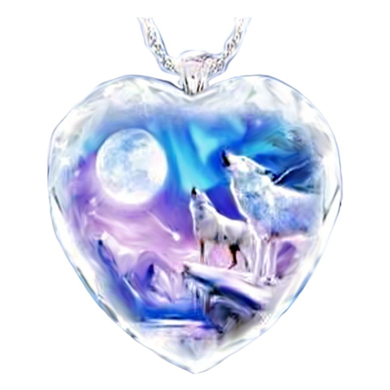 Yunjin deseo nueva chica Lobo collar pretty Girl 925 Plata hecha a mano COLLAR COLGANTE de cristal