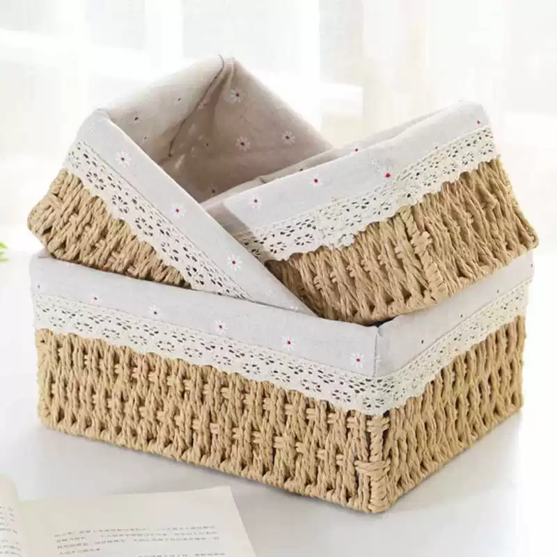 Table storage system, remote control, woven storage box