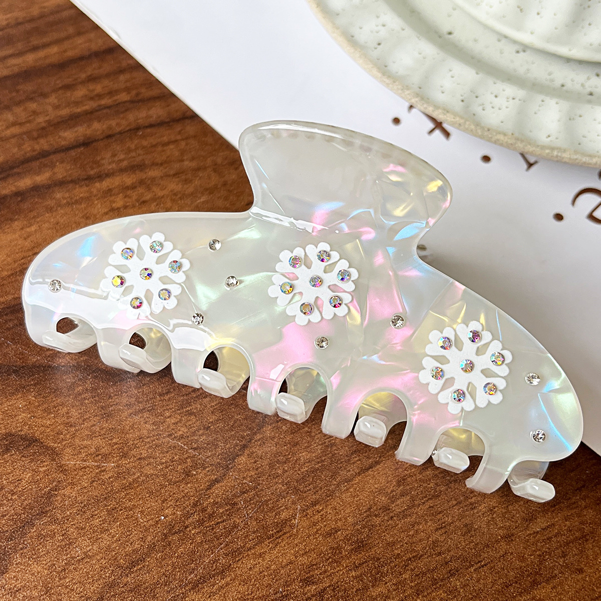 Acetato nicho diamante rosa amor agarrar clips retrógrado francés dulce niña europea y americana cabello de tiburón clips mujer