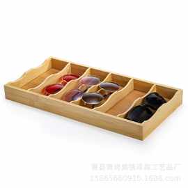 木质桌面太阳镜收纳盒分格商用眼睛展示盒可堆叠实木墨镜储物盒