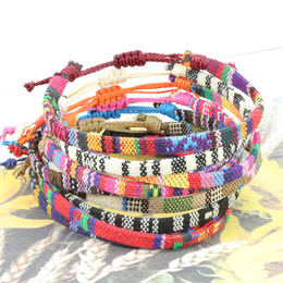 Best Selling Nepalese Style Cotton Linen Woven Fabric Rainbow Anklet Versatile Color Activity Ankle Rope