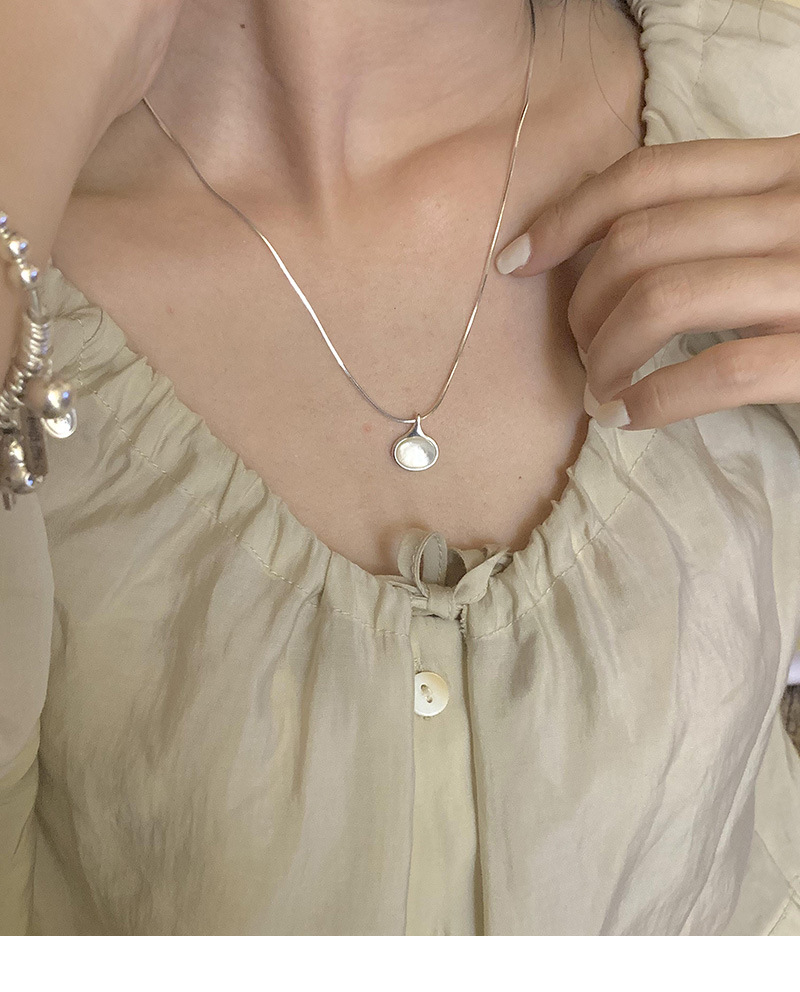 S Pure Simple Summer Fresh Light Luxury Versatile Shell Collar Silver Necklace with High Quality and Internet Celebrity_voghion.com