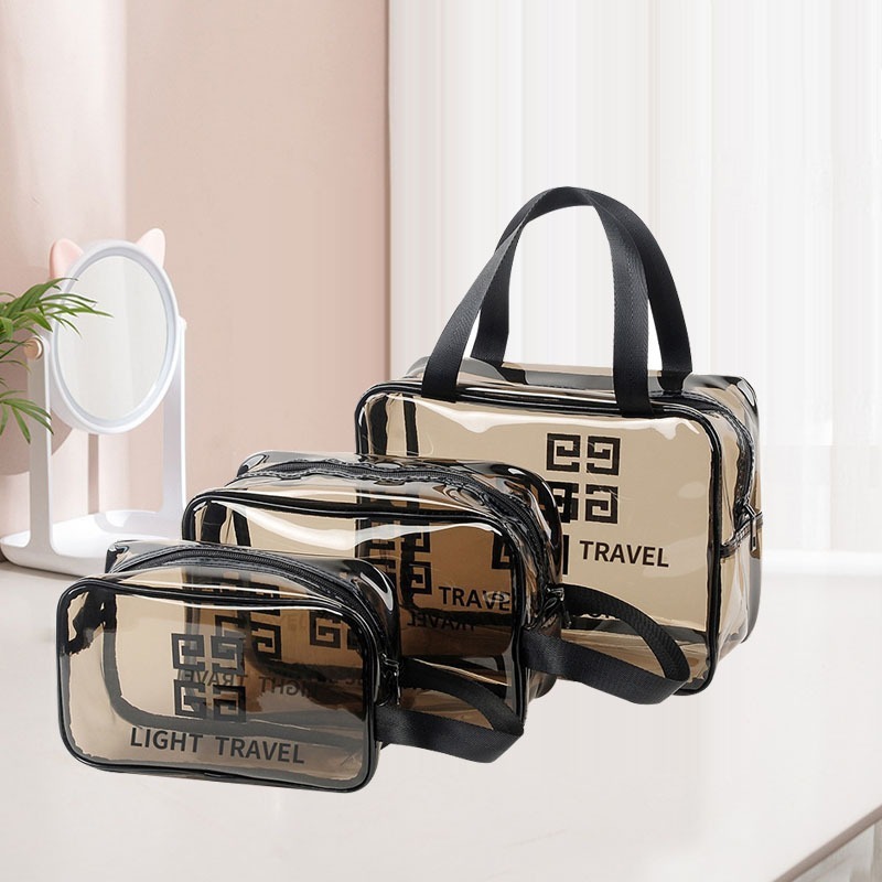 pvc透明化妆包一个起批高级感防水洗漱包大容量出差旅行收纳包包