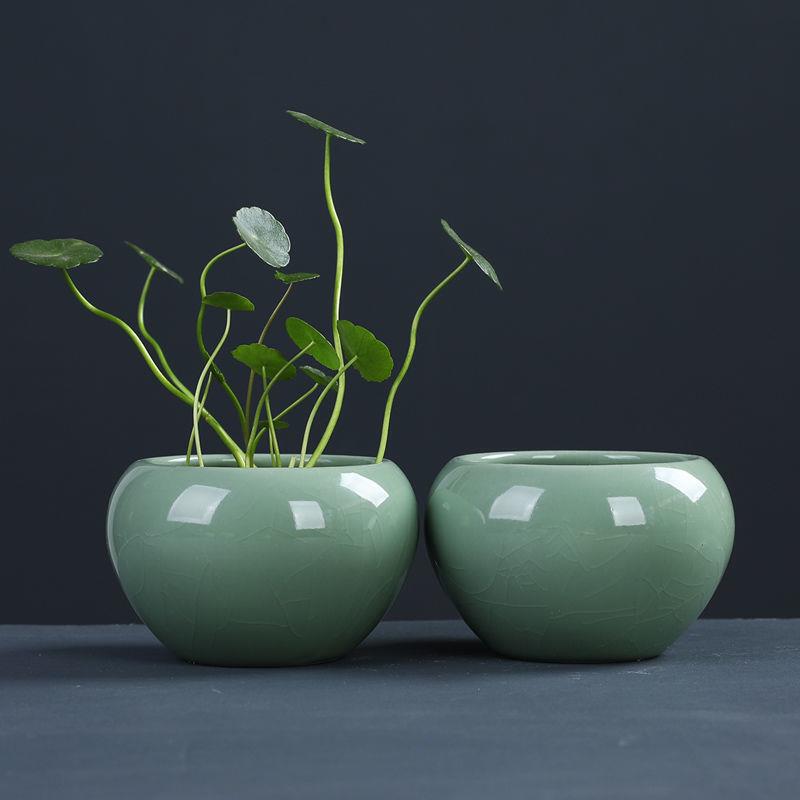 Ceramic kiln open ceramic hydroponic small flowerpot non-porous flower bowl green plant container small fresh desktop flower wholesale