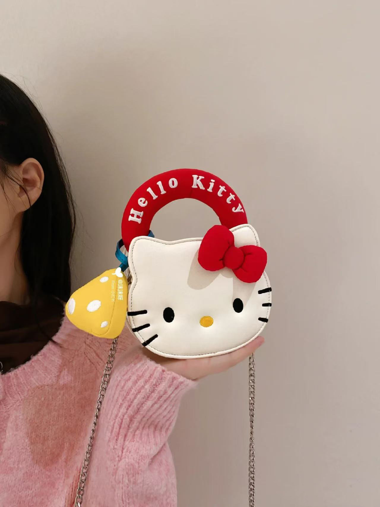 흰색 미니 립스틱 가방 (문자 랜덤