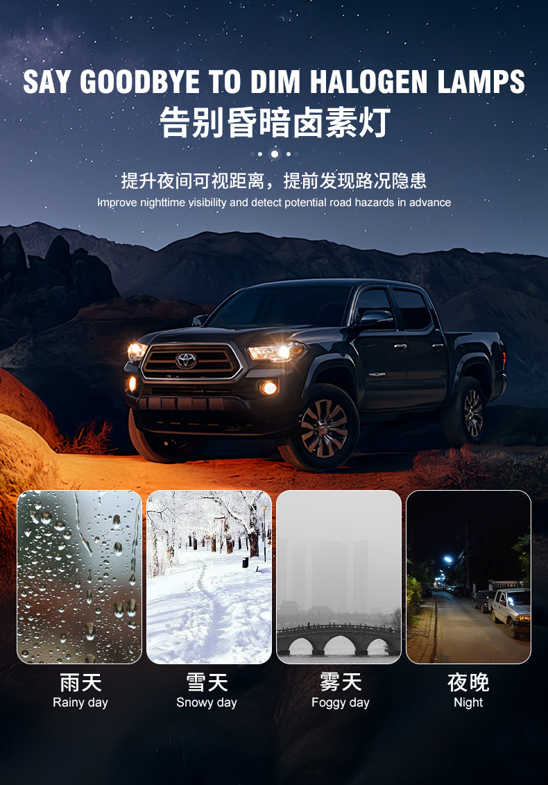 Supply adjustable roof lights roof spotlights fog lights supply external installation of combination lights
