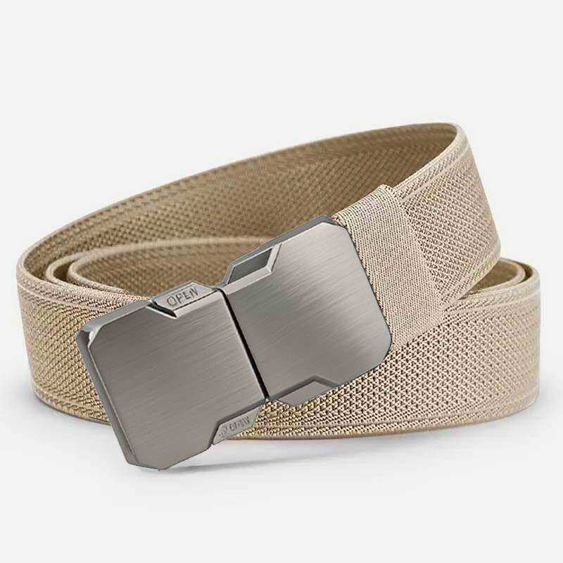 Tactical Elastic Waist Belt for Men - New Outdoor Quick Release Double-Buckle Canvas Nylon Woven Adjustable Belt