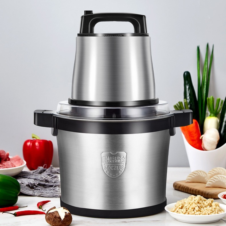 6 Liter High-Power Stainless Steel Commercial Household Multi-Functional Large-Capacity Meat Stuffing Machine Cooking Machine Meat Grinder Vegetable Shredder