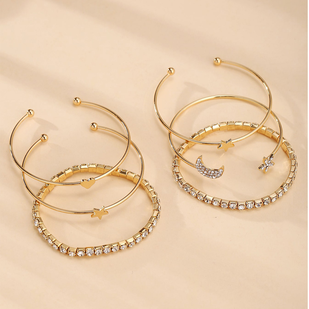 New creative simple fashion star moon bracelet six-piece set