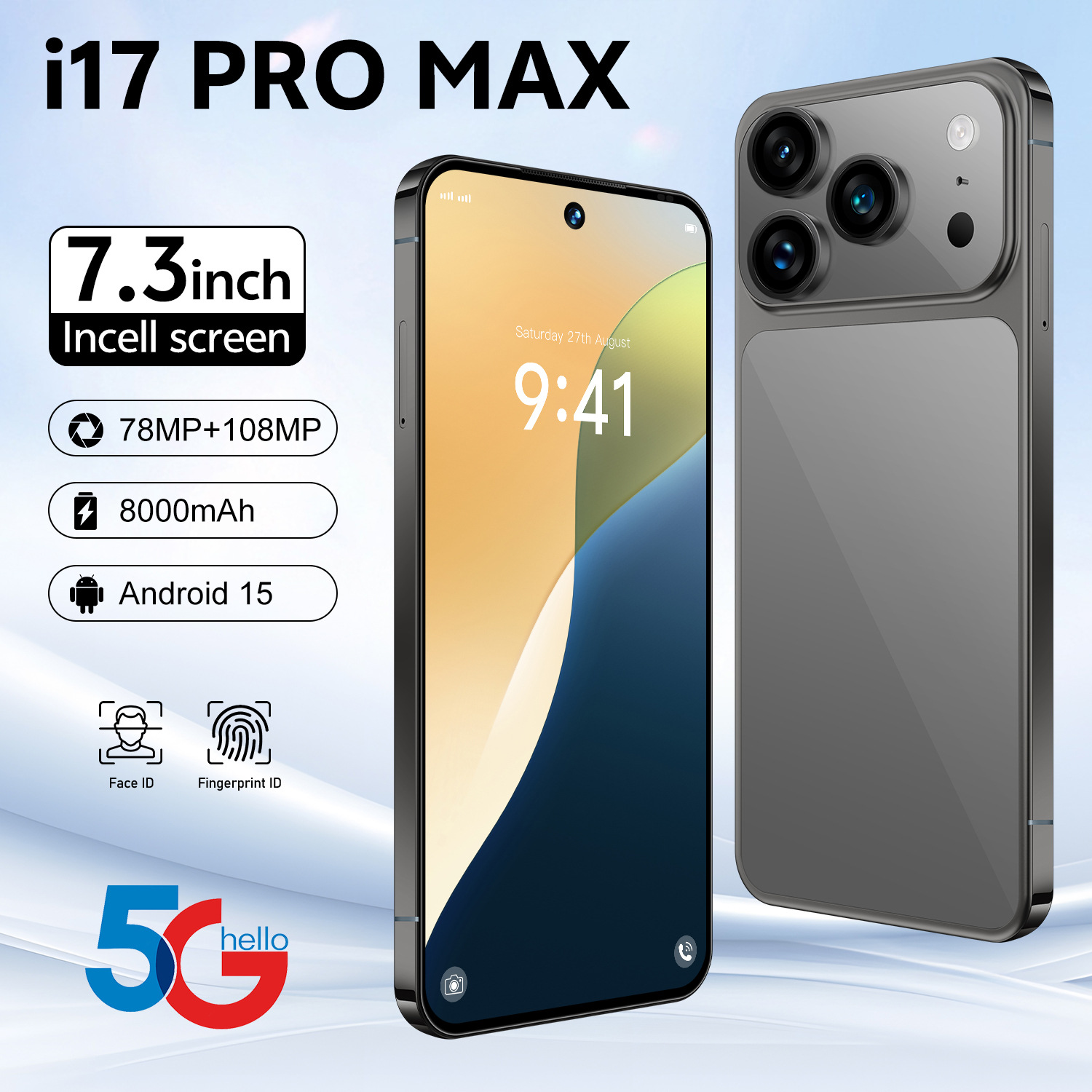 Cross-Border Exclusive Supply of I17 Pro Max Large Screen 16+1t Android Smartphone Source Factory Aliexpress Can Be Shipped on Behalf of