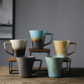 日式简约陶瓷马克杯复古家用咖啡杯创意水杯马克杯早餐杯粗陶杯子