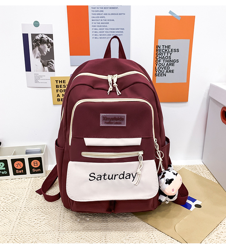 Schoolbag Female Korean High School Student Multi-layer Large-capacity Backpack Grade Five, Grade Six Junior High School Student Versatile Ins Backpack display picture 12