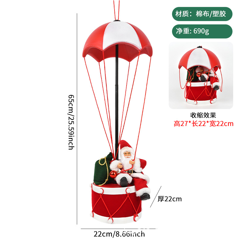 Decoraciones de Navidad parachute de diseño de ventanas de diseño de colgantes de estilo de globo de aire parachute de decoración creativa
