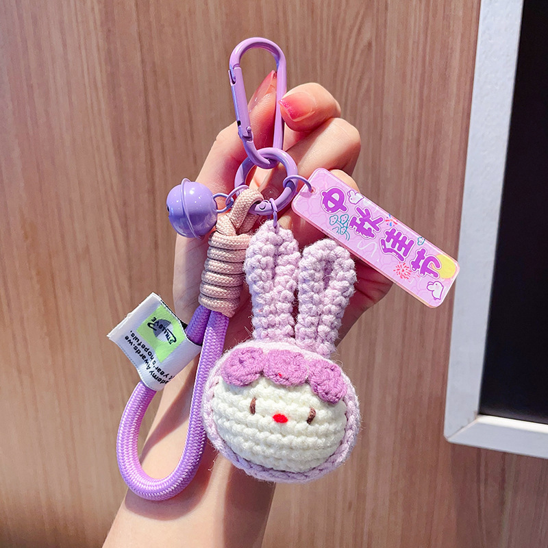 中秋節小さなギフトぬいぐるみかぎ針編みムーンウサギキーホルダーペンダント 2025 新しいかわいいスクールバッグペンダント|undefined