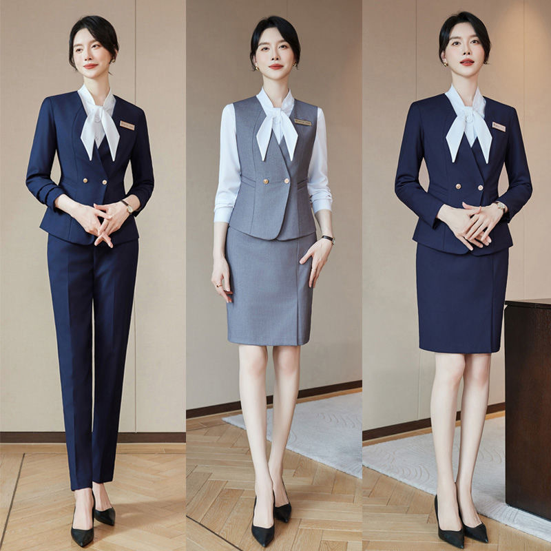 2025秋冬长袖职业西装套装女酒店正装大堂经理物业客服接待工作服|undefined