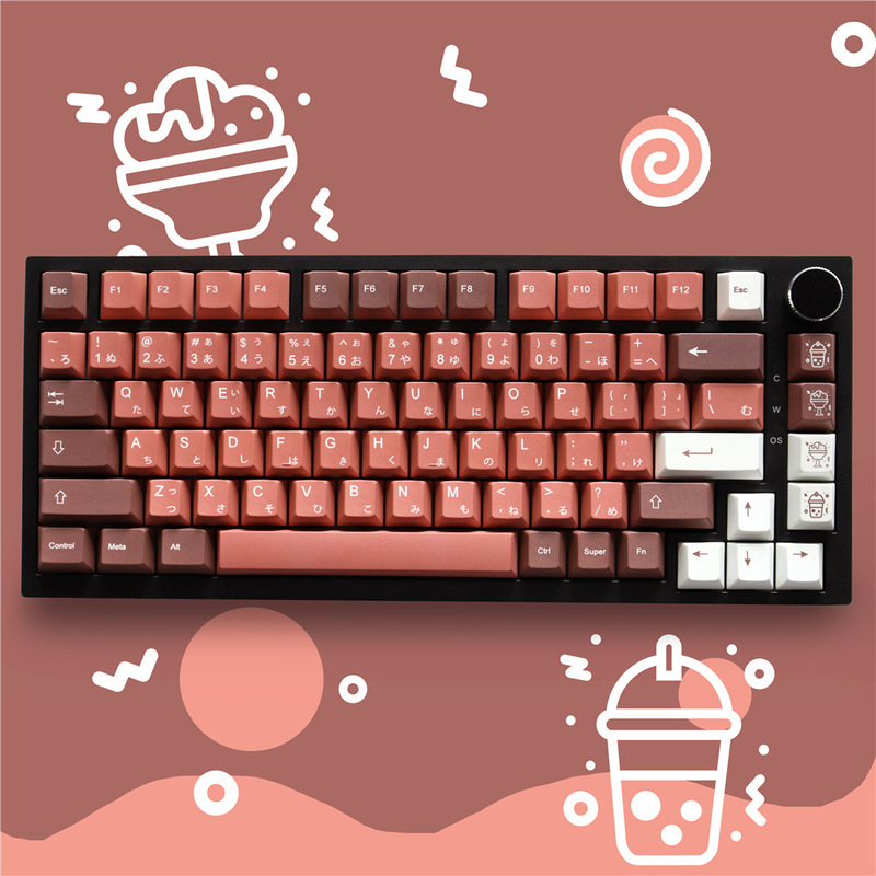 GMK Bingsu Smoothie Key Cap Pink Original Height PBT Small Full Set Mechanical Keyboard Cap 64/87 GMK Bingsu Smoothie Key Cap Pink Original Height PBT Small Full Set Mechanical Keyboard Cap 64/87