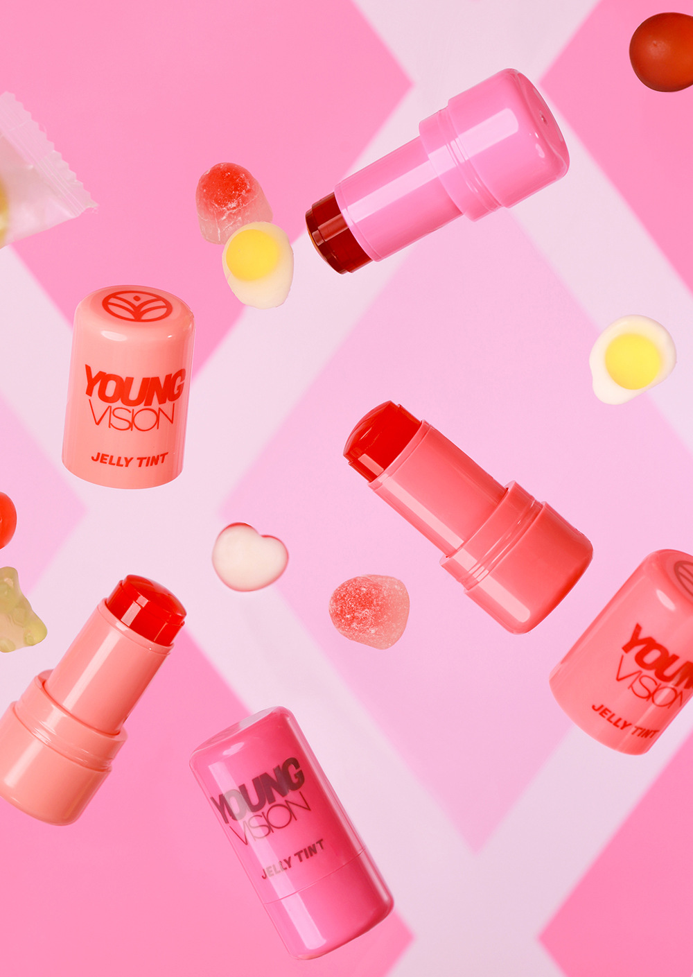 YOUNG VISION 4-color Jelly Blush Lazy Person's Contouring and color-enhancing Glow Blush Stick undefined