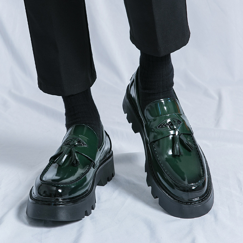 Comercio exterior de tamaño grande Sulu Lefour zapatos para hombres primavera y otoño 2024 suela gruesa de hombres británicos negocios ocio zapatos muffin de altura