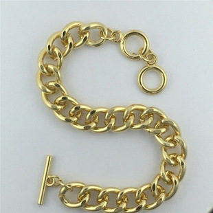 Cross-border jewelry punk style simple hip-hop jewelry otbuckle Golden Horn twist chain ladies Bracelet wholesale