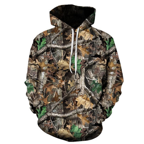 Camouflage Pattern Men's Hooded Sweatshirt Sweatshirt Personality Top 3D Printed Forest Jacket