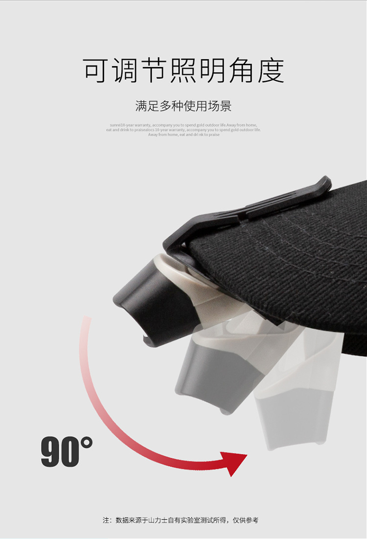 山力士感应夹帽灯 钓鱼头灯帽夹灯强光超亮超轻小号夜