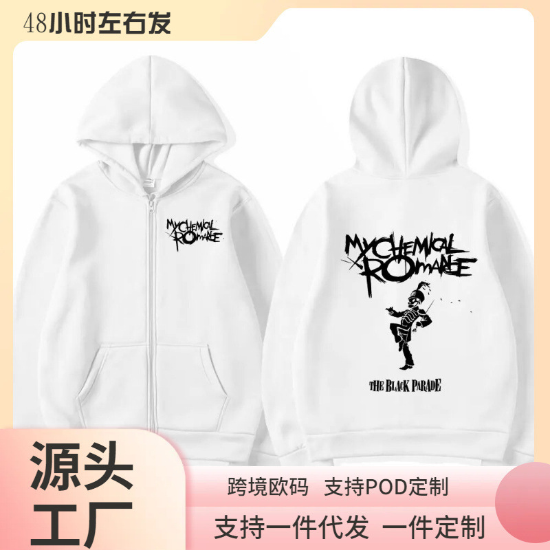 My Chemical Romance Mcr Dead Zipper Hoodie Men Women Casual Loose Fashion Zipper Sweatshirts Men